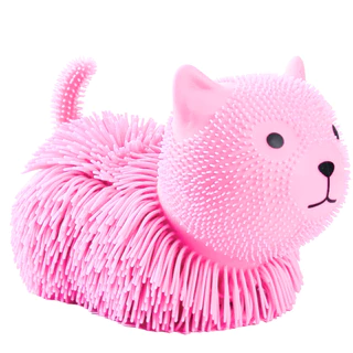 Boneco Gatinho Estica e Aperta Anti Stress Luz Brilhante Divertido Rosa  - Castela