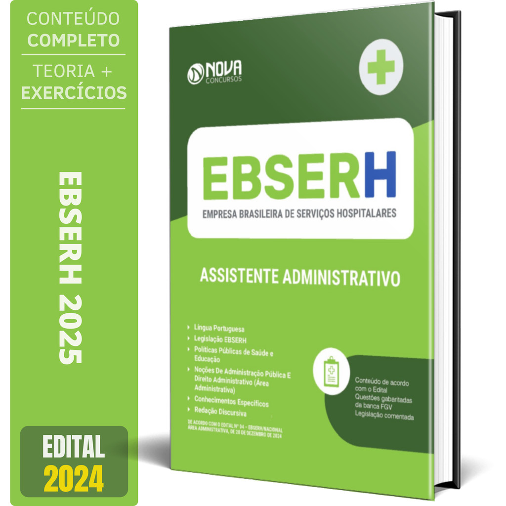 Apostila EBSERH 2025 - Assistente Administrativo - Prova 2025 | Shopee ...