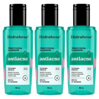 Kit 3 Tonico Facial Antiacne Hidrabene 150 ml em Oferta na Shopee