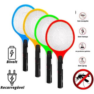 Raquete Elétrica Recarregável Mata Mosquito e Insetos - Bivolt 110v/220v/ Combate Dengue/ Antiinsetos - WYL em Oferta na Shopee