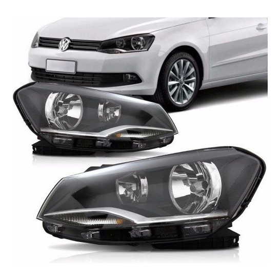 Farol Gol G6 2013 A 2016 Foco Duplo Cromado Mascara Negra | Shopee Brasil