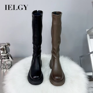 IELGY Botas Femininas Novas Altas Populares De Sola Grossa De Motocicleta Aumentadas Magras Maré