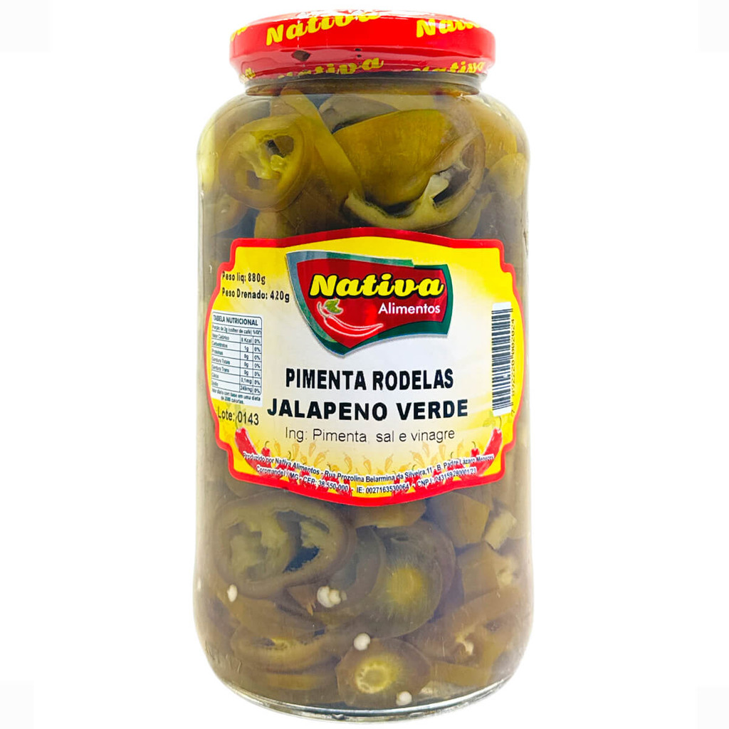 Pimenta Jalapeño Verde em Rodelas 880g Nativa em Conserva | Shopee Brasil