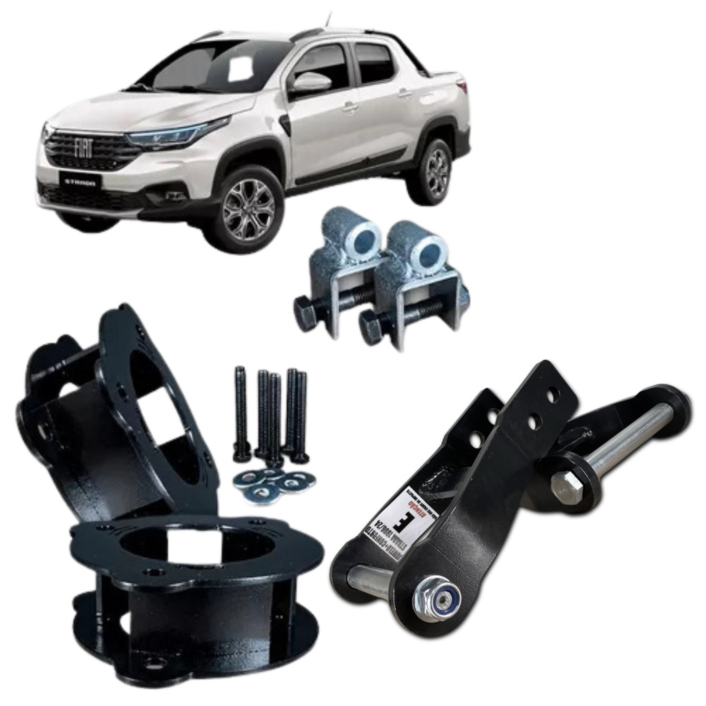 Strada 20/ Kit Lift Dianteiro 3,5cm Jumelo Regulável Prol | Shopee Brasil