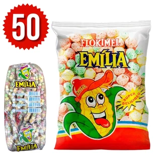 Pipoca doce Colorida Tutti Frutti Emilia 50un de 12g - Para Sacola surpresa Festa Junina - Envio Já