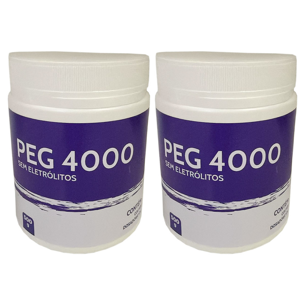 Kit 2 PEG 4000 Sem Eletrolitos (Polietilenoglicol) 500g | Shopee Brasil