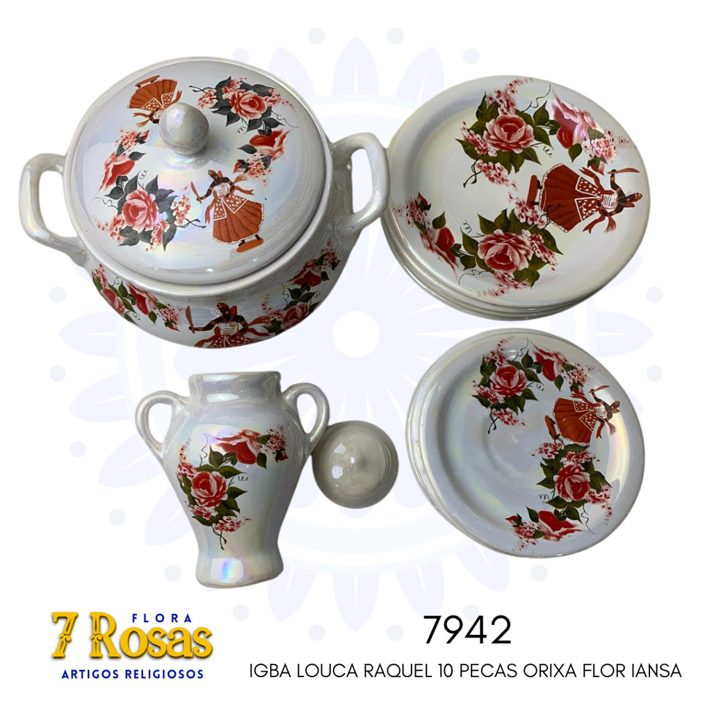 IGBA LOUCA RAQUEL 10 PECAS ORIXA IANSA FLOR | Shopee Brasil