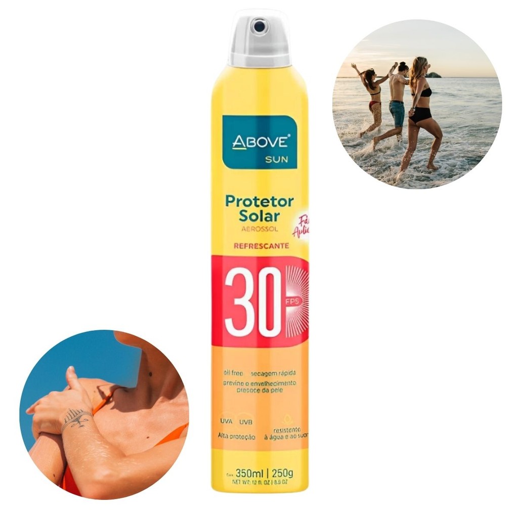 PROTETOR SOLAR AEROSOL ABOVE FPS 30 350ML | Shopee Brasil