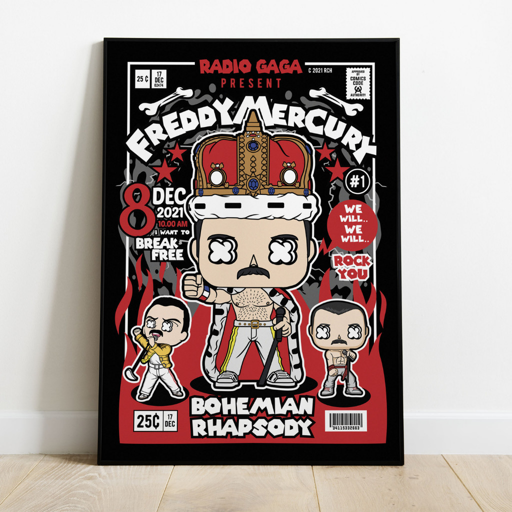 Quadro Decorativo Rock MDF 3mm 20x28,5 cm - Freddy Mercury | Shopee Brasil