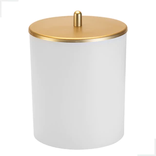 Lixeira Lixinho Cesto Lixo Banheiro Lavabo Escritório Luxo Pia Cozinha 5 Litros Branco/Dourado Arthi em Oferta na Shopee