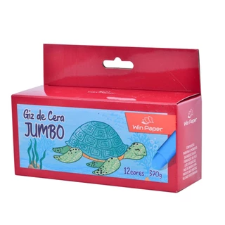 Meu Primeiro Giz de Cera Jumbo Escolar 12 Cores 370G 7 X 2,5 em Oferta na Shopee