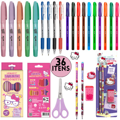 Promoção Kit Escolar Hello Kitty Kit de Caneta Hello Kitty Material ...