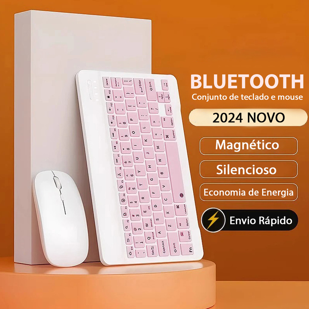Kit Teclado Mouse iPad Pro 13 2024 iPad Pro 11 M4 Recarregável Sem