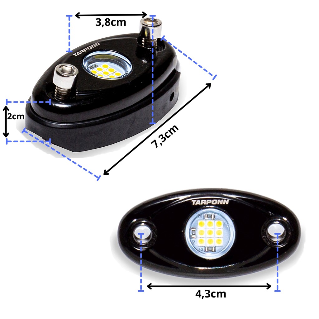 Kit 4 Rock Light Luz de Por Na Caixa de Roda Camionete Enfeite Dod