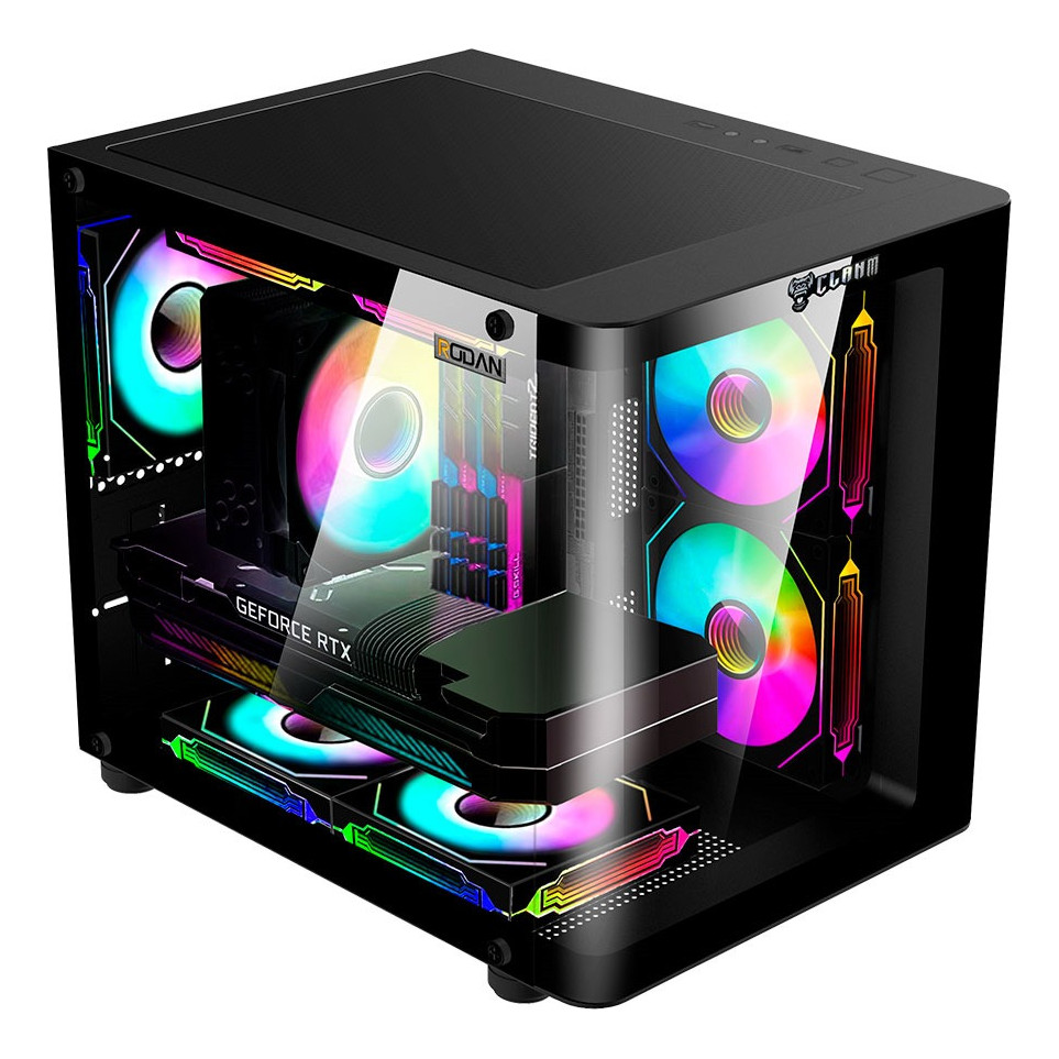 Gabinete Aquario Gamer Vidro Curvo Para Placa Mãe Micro Atx