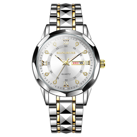 Relógio De Quartzo De Luxo Para Homens Luminoso À Prova D'água Pulseira De Aço Inoxidável Presente De Aniversário — foto 1 — Achou Levou Brasil