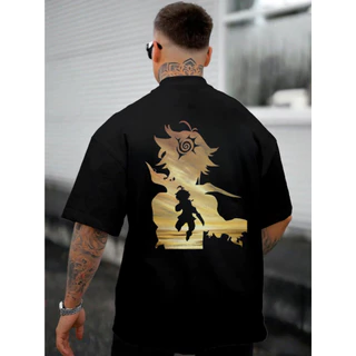 [Camiseta Premium em Algodão Puro]GXG Camiseta Oversized Masculina Nanatsu no Taizai Série Anime Meliodas 7 Pecados Capi