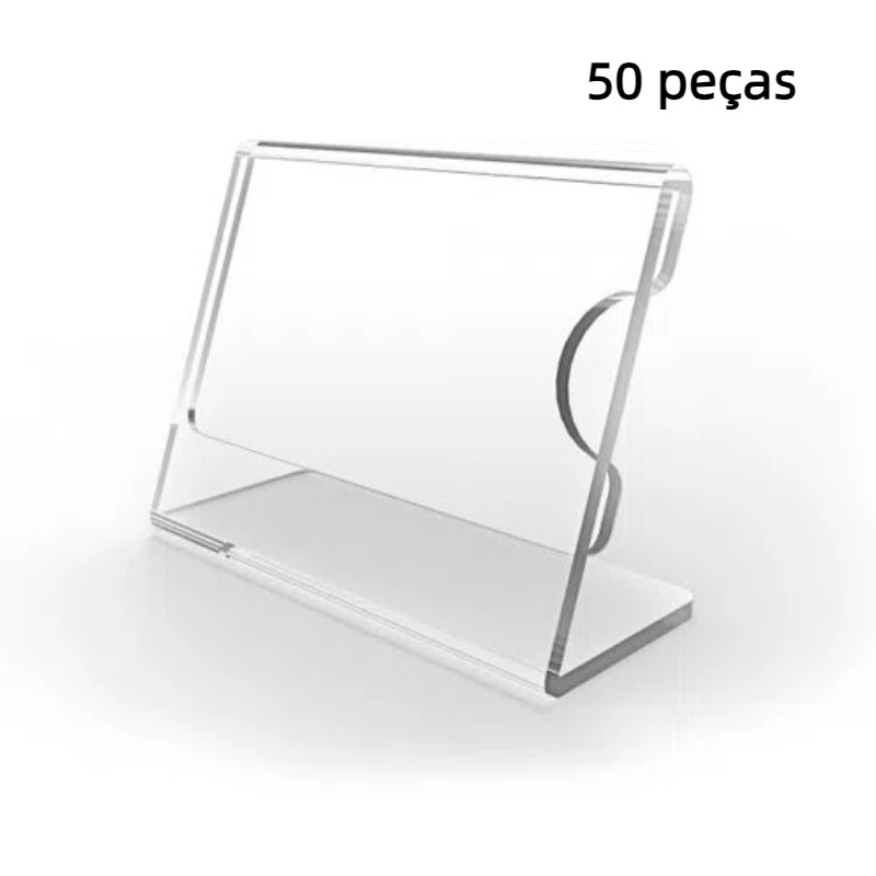 Display Porta Preço Acrílico Vitrine 50 Peças 8 X 5 cm\5×3cm