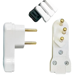 Pino Macho Plug Lateral Longitudinal Branco 10A - 20A Padrão NBR 14136 Para Tomadas Com Pouco Espaço em Oferta na Shopee