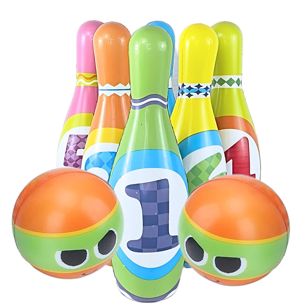 Brinquedo Boliche Educativo Infantil 6 Pinos 2 Bolas Intuitivo Macio ...