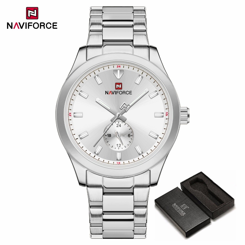 Rel Gio Masculino Multifuncional Simples Original Naviforce Dual Time