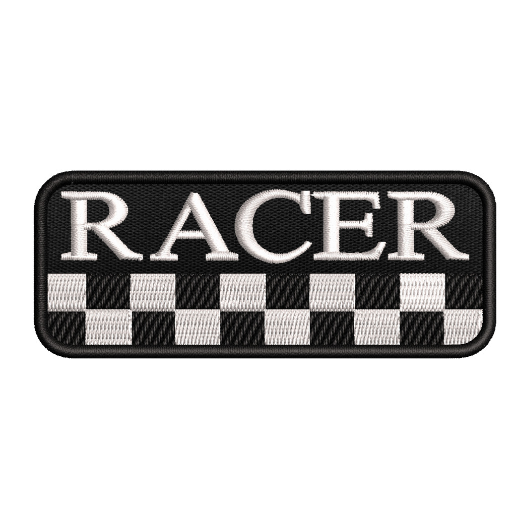 Patch Bordado Racer corrida kart quadriculado 10x4cm | Shopee Brasil