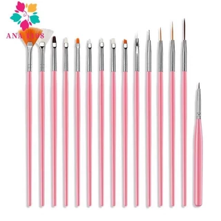Kit Com 15 Pincéis Para Decoração De Unhas - Nail ART-ANA 1108 em Oferta na Shopee