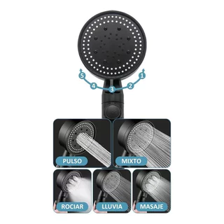 Chuveiro De Mão Conjunto De 3 Peças Ajustável Preto/Cromada Ajuste Da Cabeça Plástico ABS De Alta Pressão em Oferta na Shopee