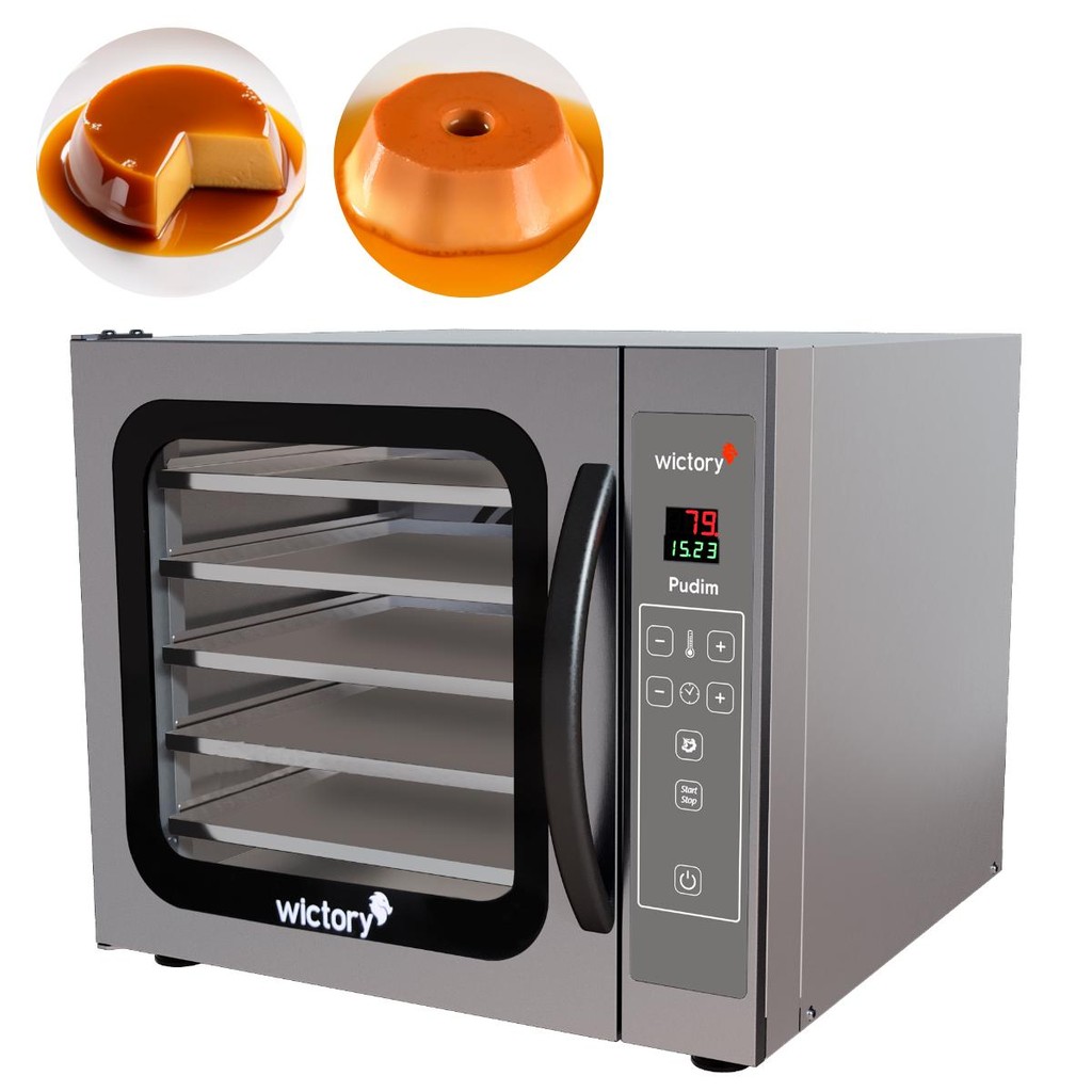Forno Convector Para Pudim 5 Assadeiras 60 Litros Inox A Vap