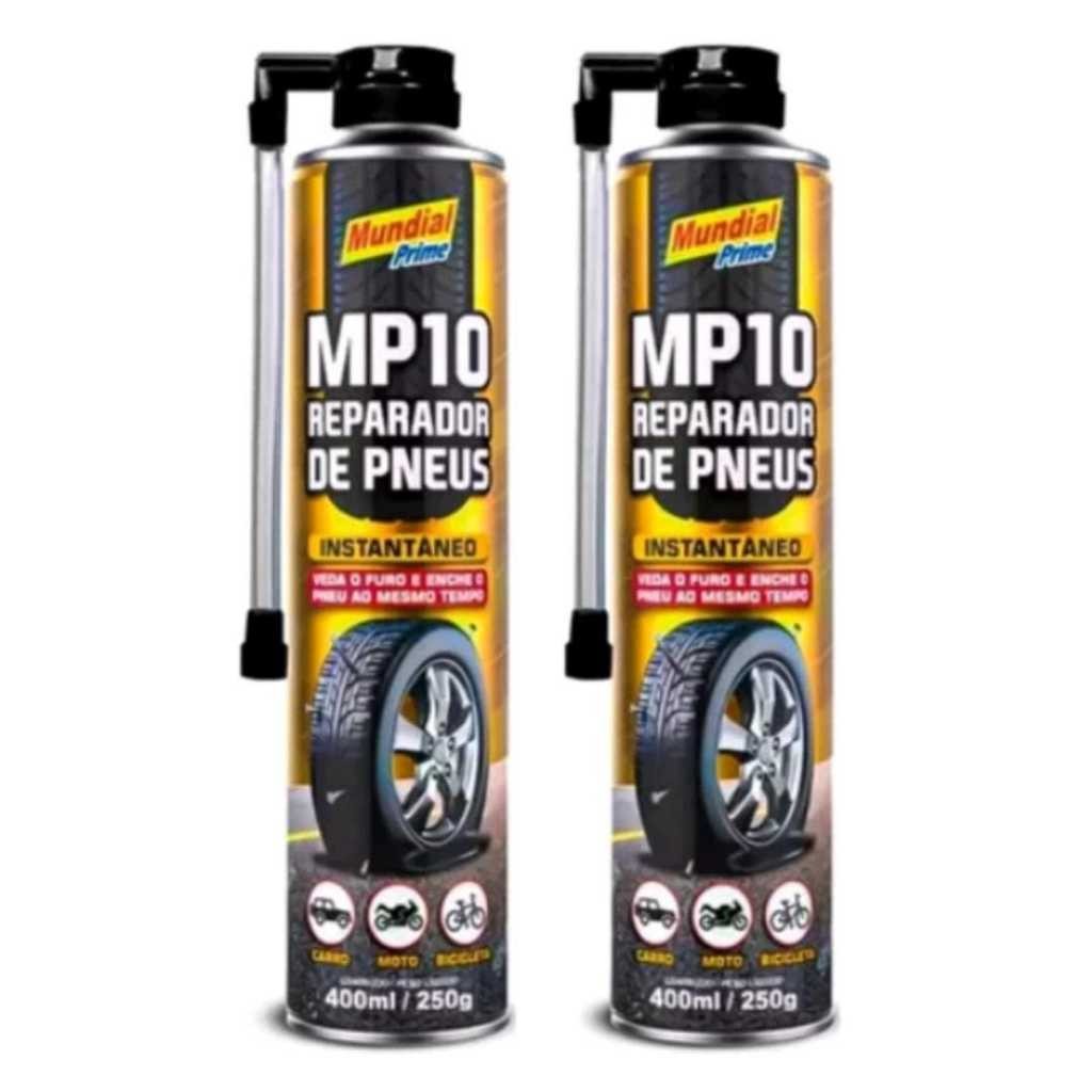 KIT Reparador Spray Instantâneo De Furo Pneu 400ML 260G Carro - Bike - Moto Profissional