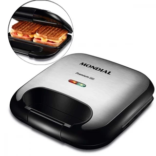 Sanduicheira Grill antiaderente 750 watts Premium Inox - S-25 - Mondial