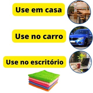 Kit 10 Panos De Limpeza Microfibra alta absorção Multiuso — foto 8 — Achou Levou Brasil