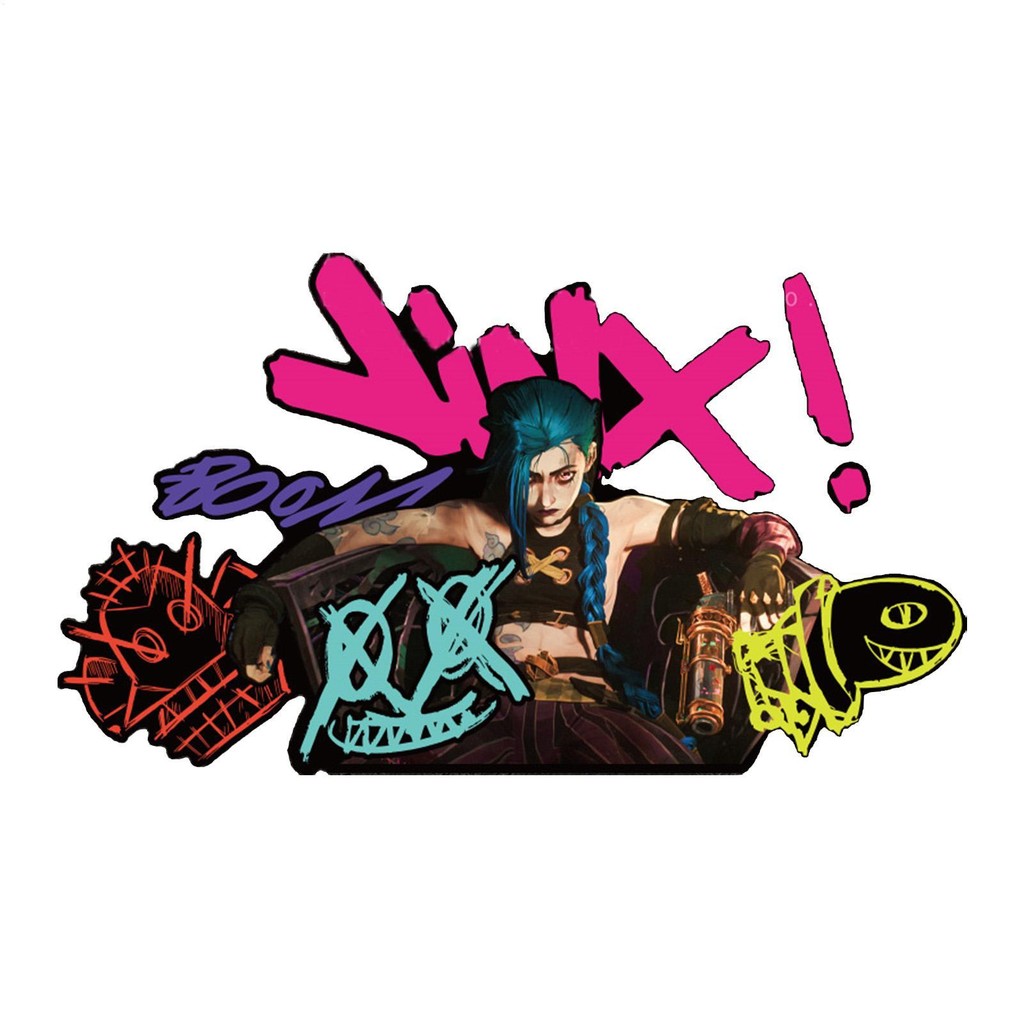 Poster Su Tela TONFON Jinx Stile Retrò - Decorazione Murale Da League Of Legends Per Camera E Ufficio