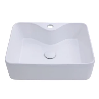 Cuba de Apoio para Banheiro Retangular Louça Cerâmica Cornalina Pingoo - Branco
