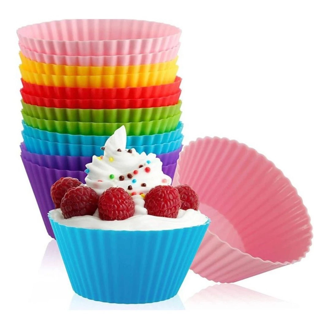Kit 6 Formas Airfryer Tamanhos Variados + 12 Peças Mini Forma de Silicone para Cupcake Bolo Gelatina e Mini Muffin