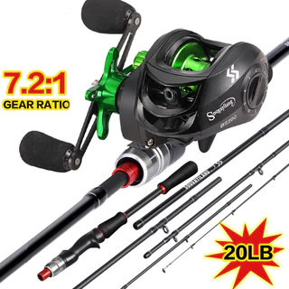 Sougayilang 1.8m Vara De Pesca Carretel Linha Isca Conjunto Completo Com Relação De Engrenagem 17 + 1BB Arrasto Máximo 1