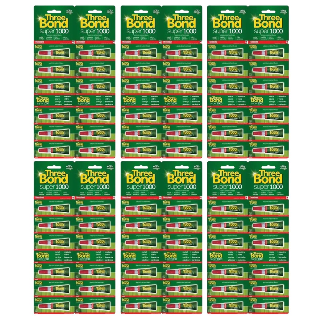 Kit 6 Cartela Cola Super 1000 12Un - ThreeBond | Shopee Brasil