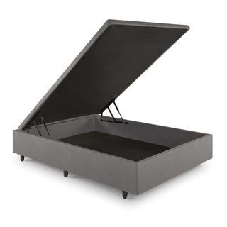 Base Box Baú Casal Courino Linho Cinza 138x188x42 em Oferta na Shopee