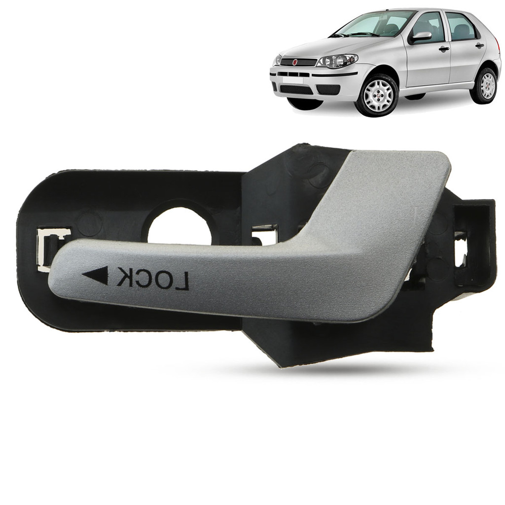 Maçaneta Interna da Porta Traseira Prata Fiat Palio Strada 2003 a 2020 Siena 2012 2013 2014 2015 2016