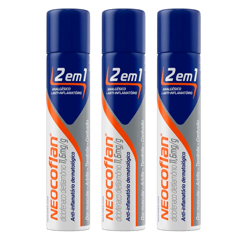Neocoflan Spray Aerosol 2 em 1 analgésico e anti inflamatório 85ml ...