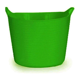 Cesto Balde Multiuso Flexível Com Alça Verde Escuro 15l