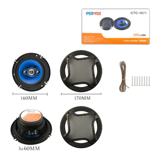 O kit contém 2 alto-falantes triaxiais de 6 polegadas com potência de 500 W para áudio automotivo em Oferta na Shopee