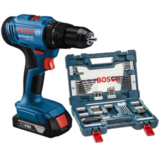Furadeira Bosch GSB 183-LI 18V com Bateria + Kit V-Line 91 Peças Brocas e Pontas em Oferta na Shopee