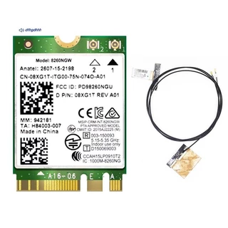 Placa Wi-Fi 8260 8260NGW + 2 Antenas 2.4G/5Ghz 867M Bluetooth 4.2 NGFF M . 2 Módulo De Cartão Sem Fio Para AC 8260