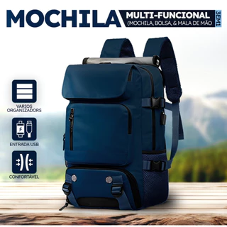Mochila Viral Grande Multifuncional Viagem Bolsa Mala Bordo mochila NYLON IMPERMEAVRL COM USB 30L yobel