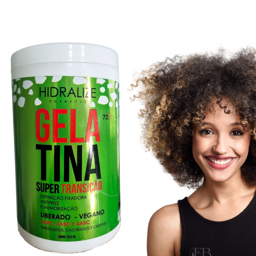 Gelatina para cabelo Ondulado e Crespo Hidralize 1kg Super Transição ...