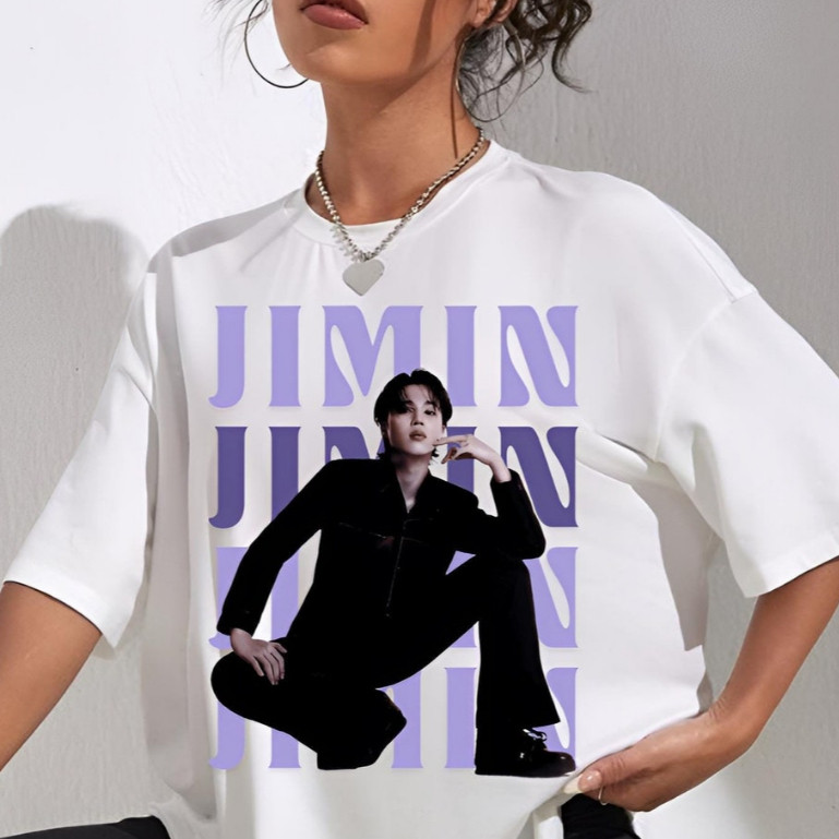 Camiseta Casual Basica Pop T-shirt Unissex Algodão Kpop Jimin