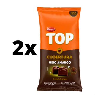 Kit 2 Harald Top Gotas Cobertura Frac Chocolate Meio Amargo 2,05Kg