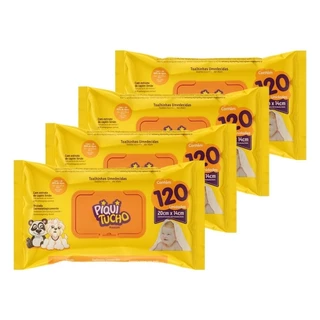 Toalhas Umedecidas Piquitucho Premium - 4 Pacotes com 120 - Total de 480 Toalhas em Oferta na Shopee