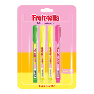 Marca-texto Compactor Fruit-Tella Blister 4 Unidades